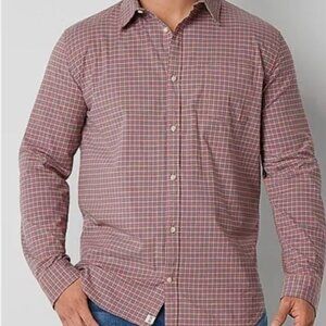 Mutual Weave Red Check‎ Small Men's Button Up Long Sleeve Pocket
